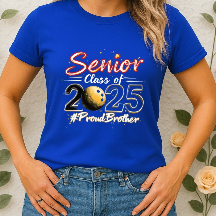 Senior 2025 Bowling Player Graduating Class Proud Brother Cool Gift Womens T-Shirt