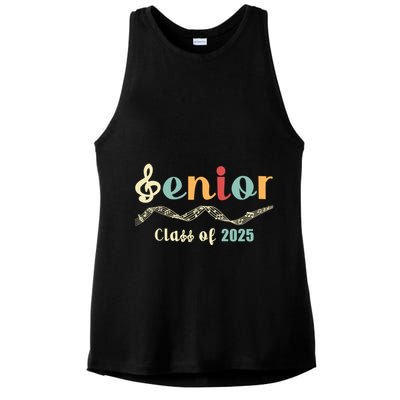 Senior 25 Band Orchestra Choir Class Of 2025 Music Notes Great Gift Ladies PosiCharge Tri-Blend Wicking Tank