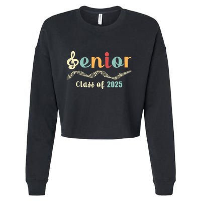 Senior 25 Band Orchestra Choir Class Of 2025 Music Notes Great Gift Cropped Pullover Crew