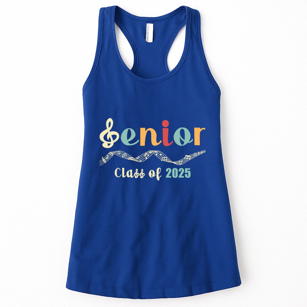 Senior 25 Band Orchestra Choir Class Of 2025 Music Notes Great Gift Womens Tank Top