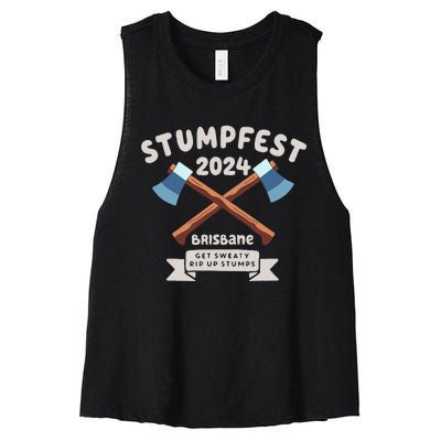 Stumpfest 2024 Brisbane Get Sweaty Women's Racerback Cropped Tank