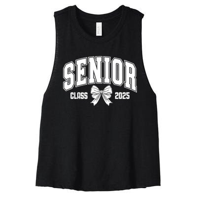 Senior 2025 Coquette Class Of 2025 Senior Year Girl & Women Women's Racerback Cropped Tank