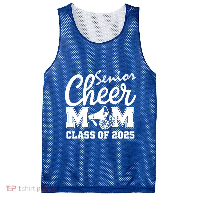 Senior 2025 Cheer Team Mom High School Graduation Outfit Gift Mesh Reversible Basketball Jersey Tank