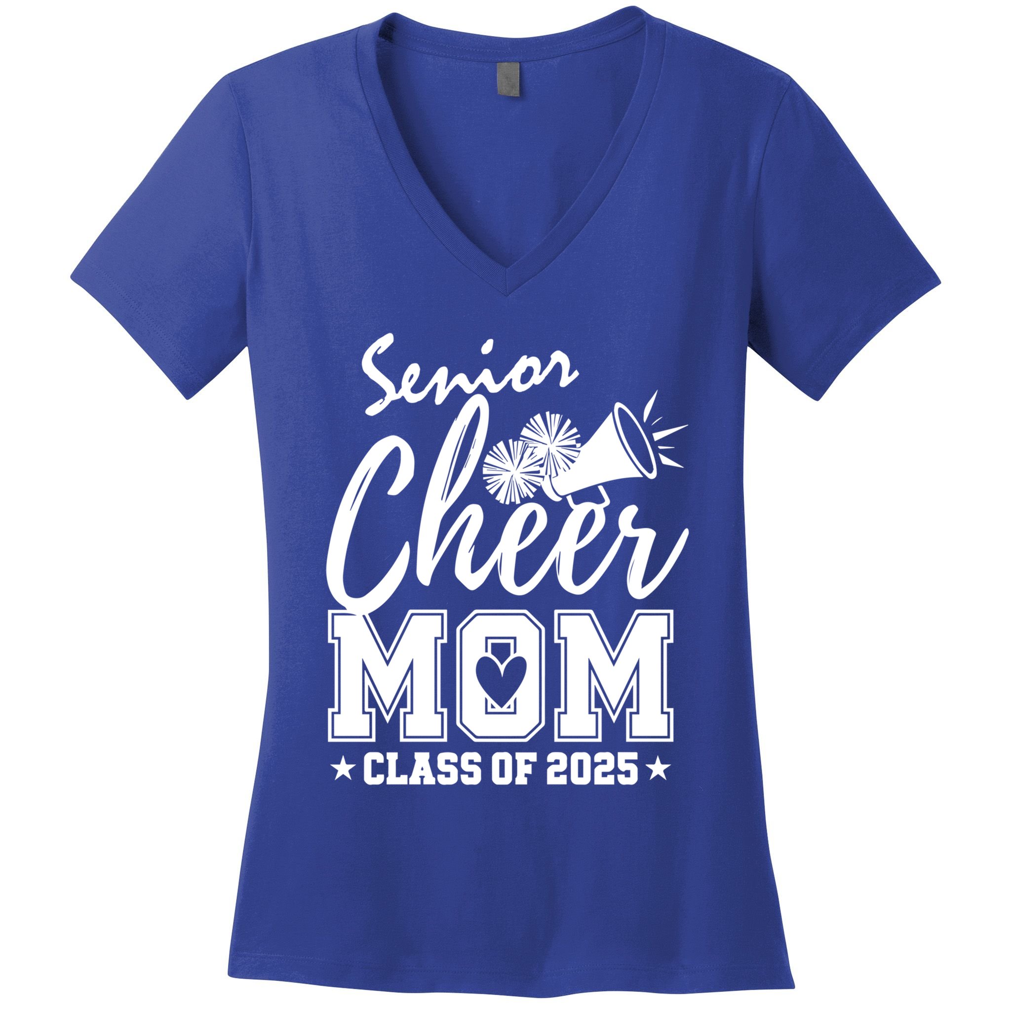 Senior 2025 Cheer Team Mom High School Graduation Outfit Cool Gift Women's V-Neck T-Shirt