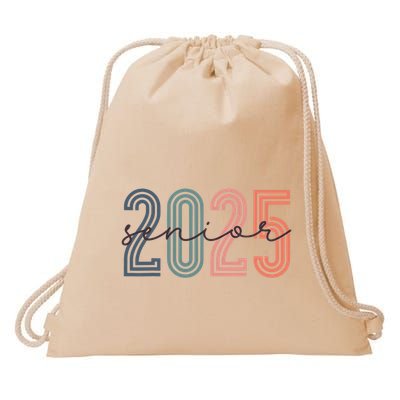 Senior 2025 Class Of 2025 Back To School Retro Graduation Drawstring Bag