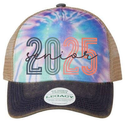 Senior 2025 Class Of 2025 Back To School Retro Graduation Legacy Tie Dye Trucker Hat