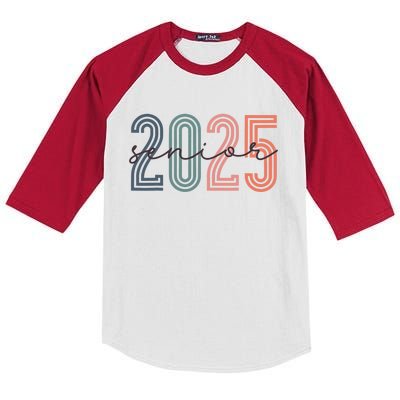 Senior 2025 Class Of 2025 Back To School Retro Graduation Kids Colorblock Raglan Jersey