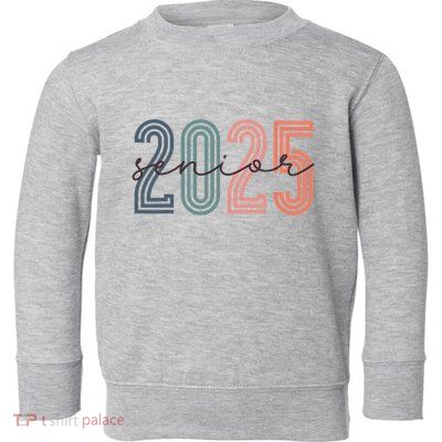Senior 2025 Class Of 2025 Back To School Retro Graduation Toddler Sweatshirt