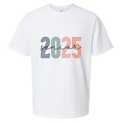 Senior 2025 Class Of 2025 Back To School Retro Graduation Sueded Cloud Jersey T-Shirt