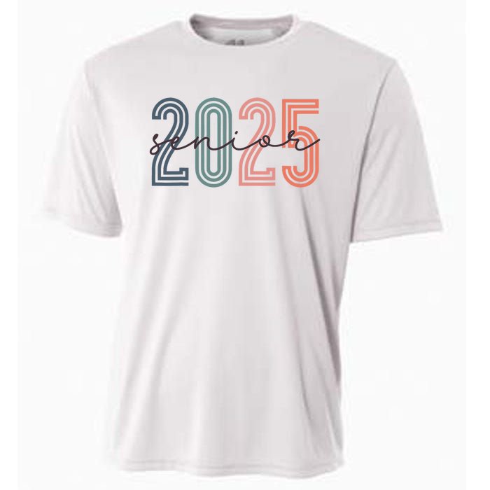 Senior 2025 Class Of 2025 Back To School Retro Graduation Cooling Performance Crew T-Shirt