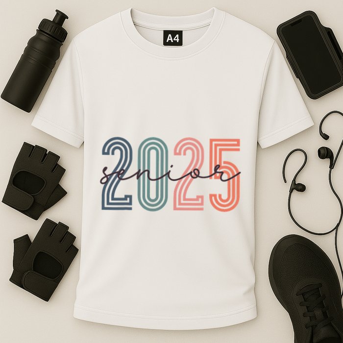 Senior 2025 Class Of 2025 Back To School Retro Graduation Performance Shirt