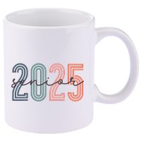 Senior 2025 Class Of 2025 Back To School Retro Graduation 11oz C Handle Ceramic Mug