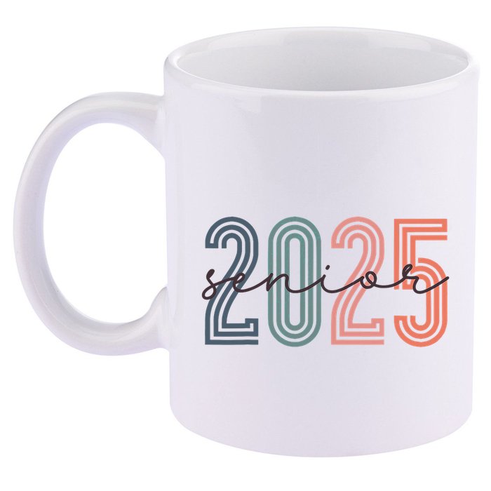 Senior 2025 Class Of 2025 Back To School Retro Graduation 11oz C Handle Ceramic Mug
