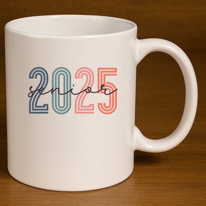 Senior 2025 Class Of 2025 Back To School Retro Graduation 11oz C Handle Ceramic Mug