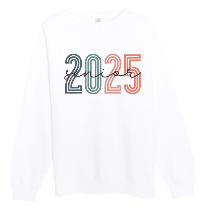 Senior 2025 Class Of 2025 Back To School Retro Graduation Premium Crewneck Sweatshirt