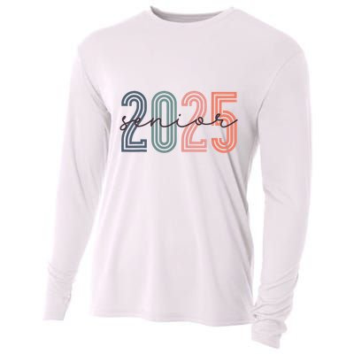 Senior 2025 Class Of 2025 Back To School Retro Graduation Cooling Performance Long Sleeve Crew