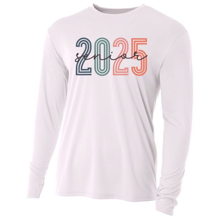 Senior 2025 Class Of 2025 Back To School Retro Graduation Cooling Performance Long Sleeve Crew