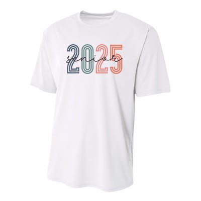 Senior 2025 Class Of 2025 Back To School Retro Graduation Youth Performance Sprint T-Shirt