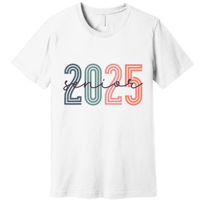 Senior 2025 Class Of 2025 Back To School Retro Graduation Premium T-Shirt