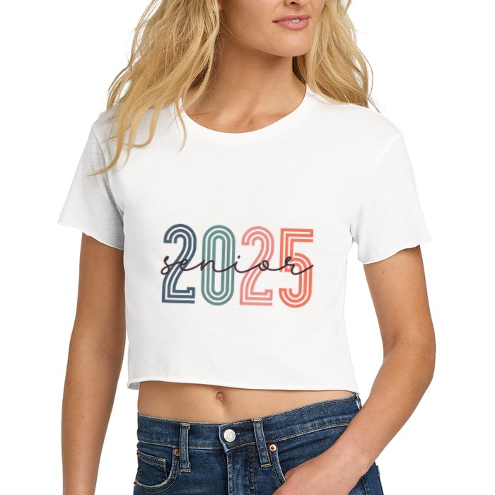 Senior 2025 Class Of 2025 Back To School Retro Graduation Crop Top