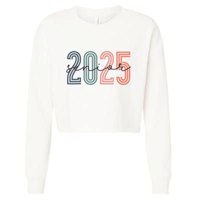 Senior 2025 Class Of 2025 Back To School Retro Graduation Cropped Pullover Crew
