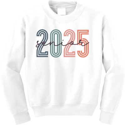 Senior 2025 Class Of 2025 Back To School Retro Graduation Kids Sweatshirt