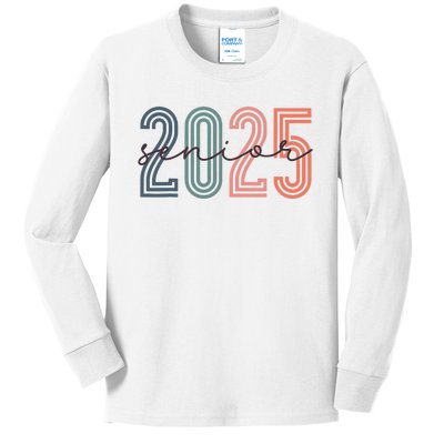 Senior 2025 Class Of 2025 Back To School Retro Graduation Kids Long Sleeve Shirt