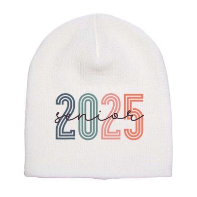Senior 2025 Class Of 2025 Back To School Retro Graduation Short Acrylic Beanie