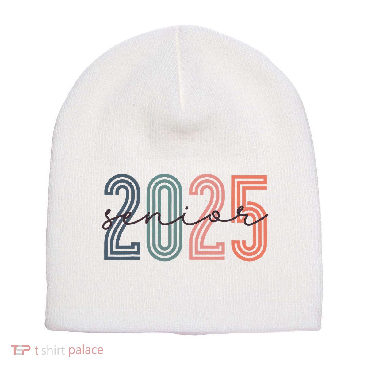 Senior 2025 Class Of 2025 Back To School Retro Graduation Short Acrylic Beanie
