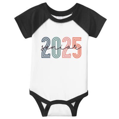 Senior 2025 Class Of 2025 Back To School Retro Graduation Infant Baby Jersey Bodysuit