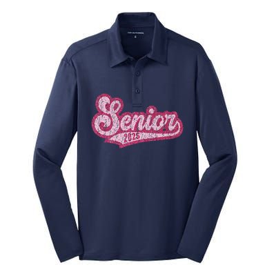 Senior 2025 Class Of 2025 Seniors Graduation 2025 Senior 25 Silk Touch Performance Long Sleeve Polo