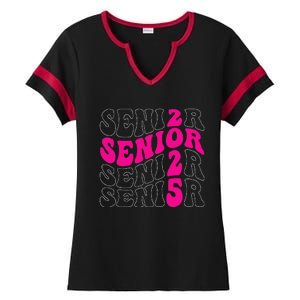 Senior 2025 Class Of 2025 Seniors Graduation 2025 Ladies Halftime Notch Neck Tee