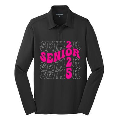 Senior 2025 Class Of 2025 Seniors Graduation 2025 Silk Touch Performance Long Sleeve Polo