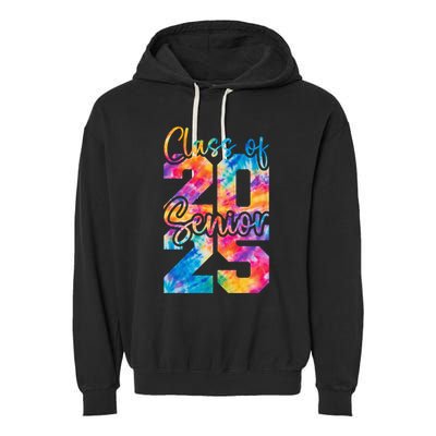 Senior 2025 Class Of 25 Gift High School College Graduation Cool Gift Garment-Dyed Fleece Hoodie