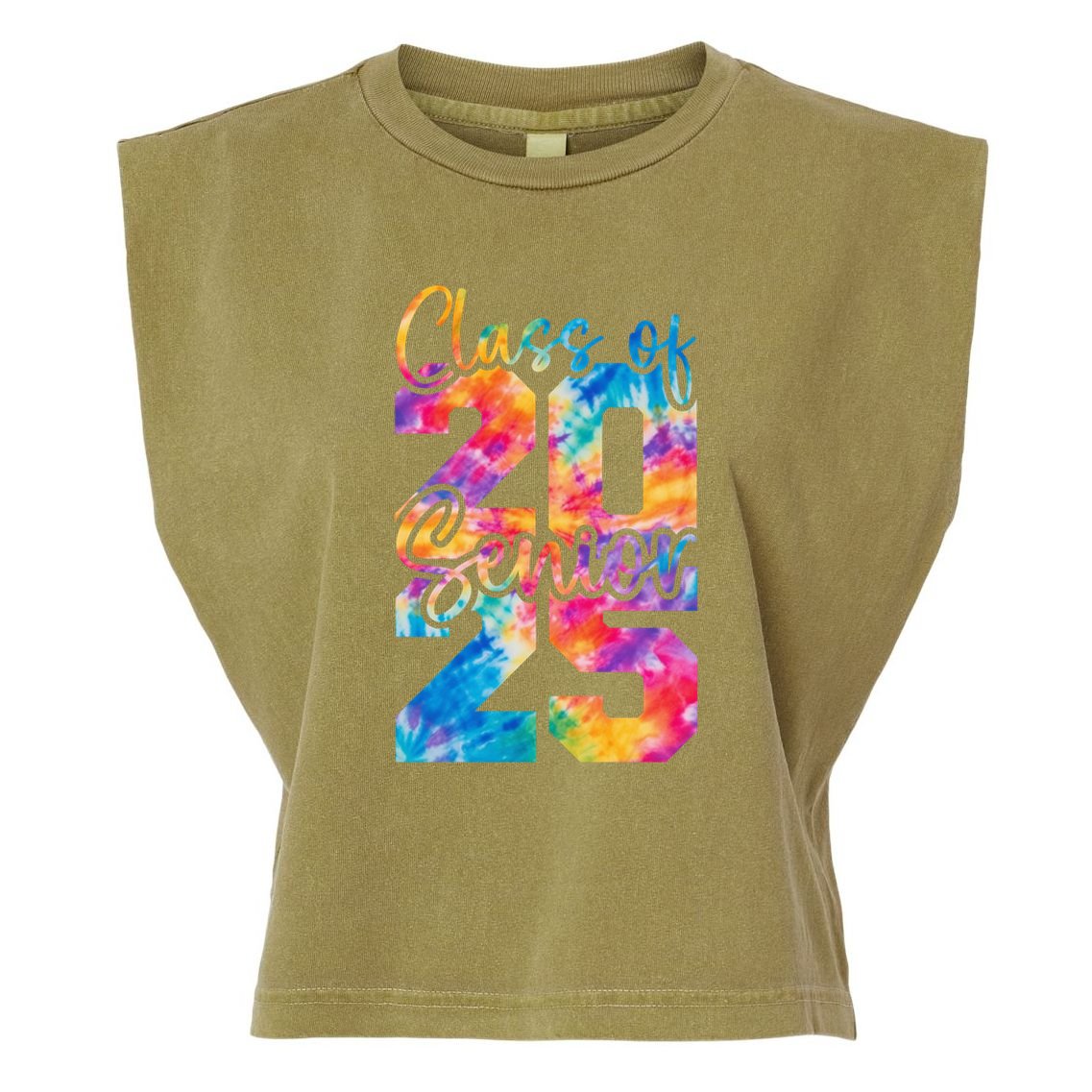 Senior 2025 Class Of 25 Gift High School College Graduation Cool Gift Garment-Dyed Women's Muscle Tee