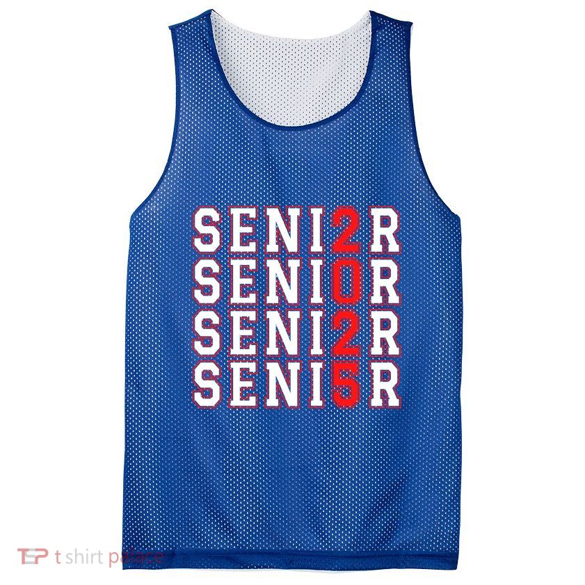 Senior 2025 College University High School Class Of 2025 Cool Gift Mesh Reversible Basketball Jersey Tank