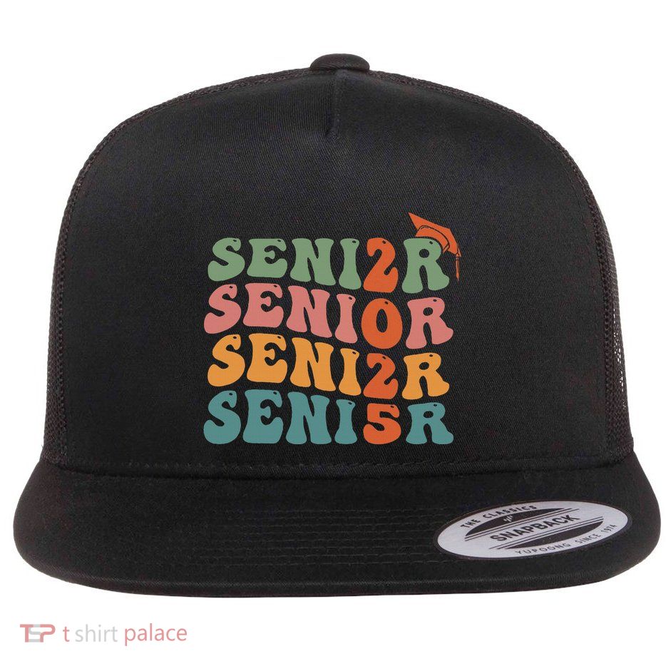 Senior 2025 Class Of 2025 Graduate College High School Flat Bill Trucker Hat