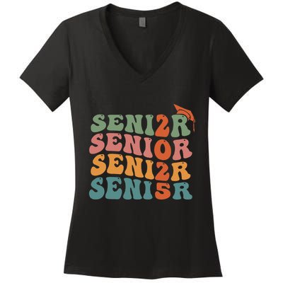 Senior 2025 Class Of 2025 Graduate College High School Women's V-Neck T-Shirt