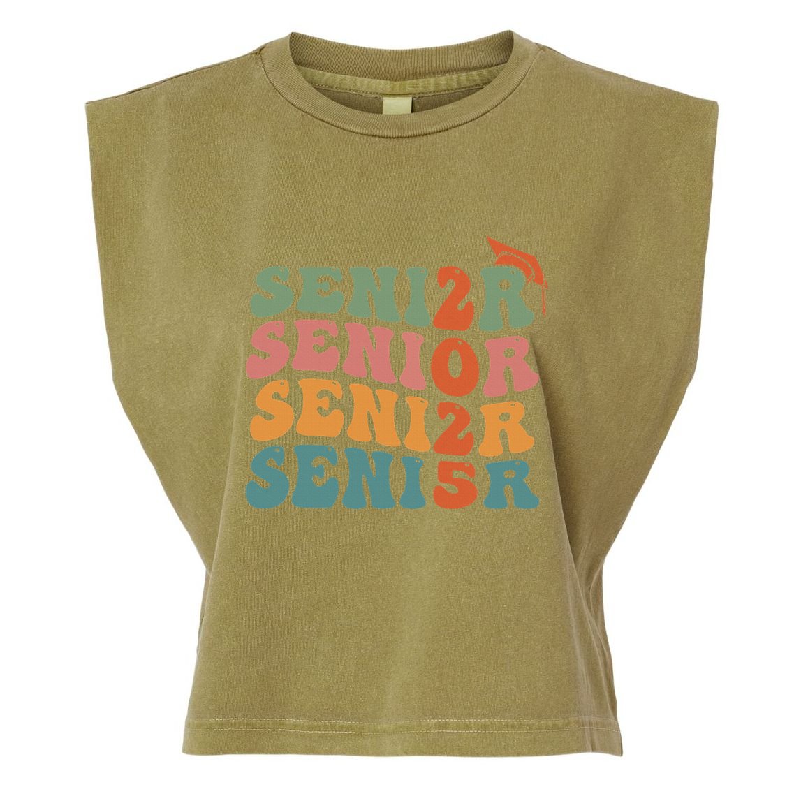 Senior 2025 Class Of 2025 Graduate College High School Garment-Dyed Women's Muscle Tee