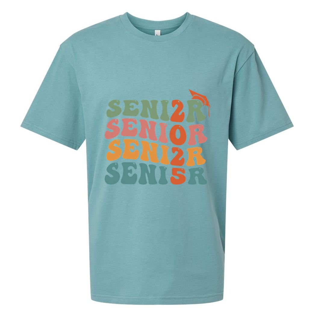 Senior 2025 Class Of 2025 Graduate College High School Sueded Cloud Jersey T-Shirt