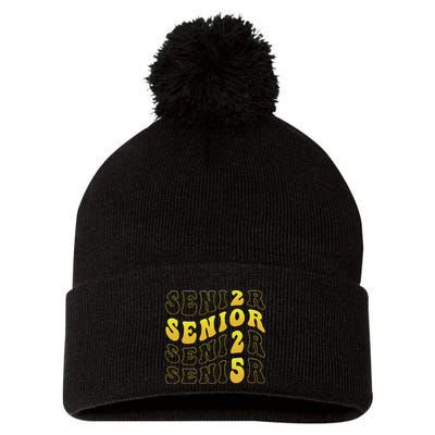 Senior 2025 Class Of 2025 Seniors Graduation 2025 Pom Pom 12in Knit Beanie