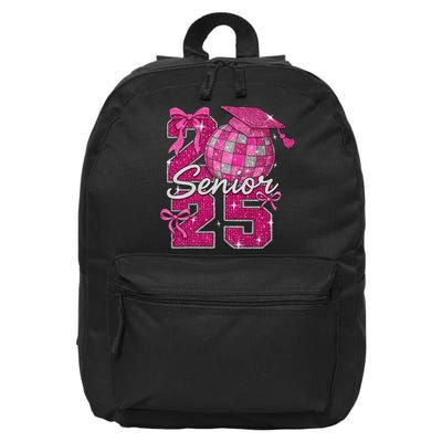 Senior 2025 Class Of 2025 Bows Back To School 2025 16 in Basic Backpack