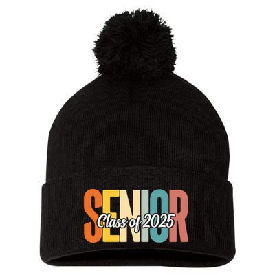 Senior 2025 Class Of 2025 First Day Of School Pom Pom 12in Knit Beanie