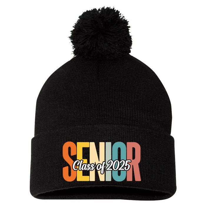 Senior 2025 Class Of 2025 First Day Of School Pom Pom 12in Knit Beanie
