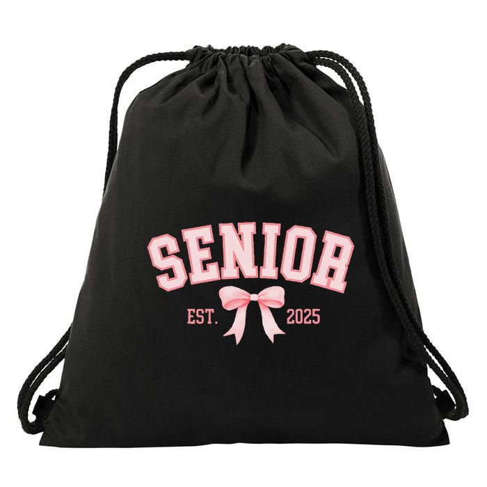 Senior 2025 Coquette Class Of 2025 P.Ink Bows Retro Gift Drawstring Bag