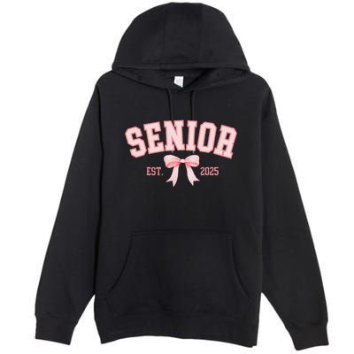 Senior 2025 Coquette Class Of 2025 P.Ink Bows Retro Gift Premium Pullover Hoodie