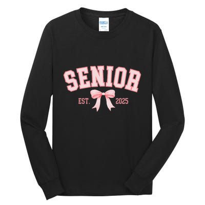 Senior 2025 Coquette Class Of 2025 P.Ink Bows Retro Gift Tall Long Sleeve T-Shirt