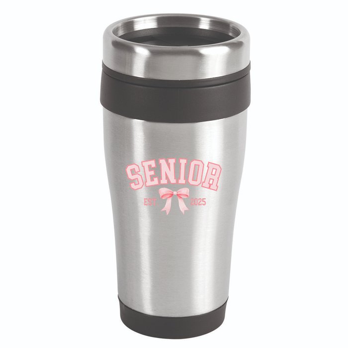 Senior 2025 Coquette Class Of 2025 P.Ink Bows Retro Gift 16oz Travel Tumbler