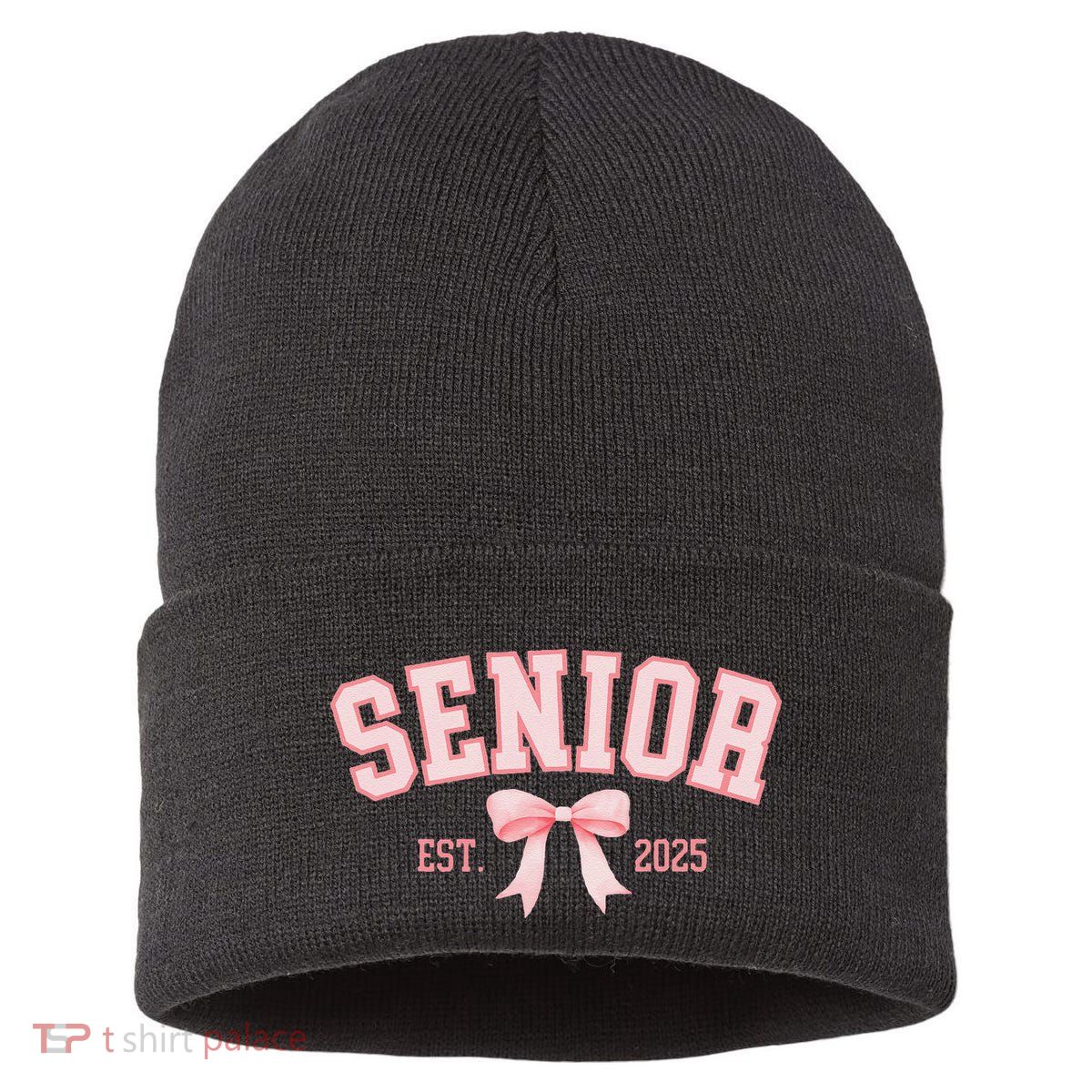 Senior 2025 Coquette Class Of 2025 P.Ink Bows Retro Gift Sustainable Knit Beanie