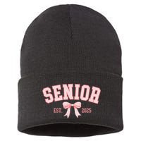 Senior 2025 Coquette Class Of 2025 P.Ink Bows Retro Gift Sustainable Knit Beanie